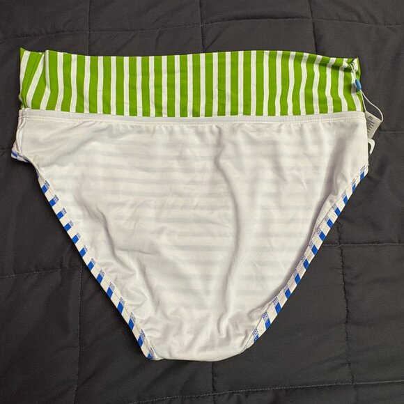 Bleu by Rod Beattie Striped Fold-Over Bikini Bottoms - Size: 12 - NWT - Picture 8 of 12